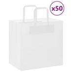 vidaXL Papieren zakken 50 st met hengsels 26x17x25 cm wit, Diversen, Verzenden, Nieuw