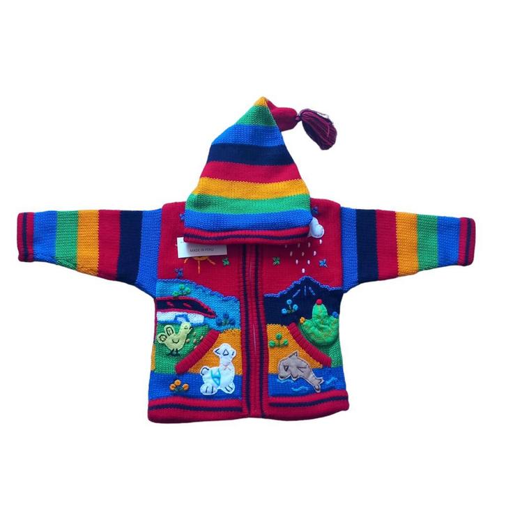 Peruvian kids sweater, jacke Peru kind, Peru toddler sweater, Kinderen en Baby's, Kinderkleding | Maat 116, Jongen of Meisje, Nieuw