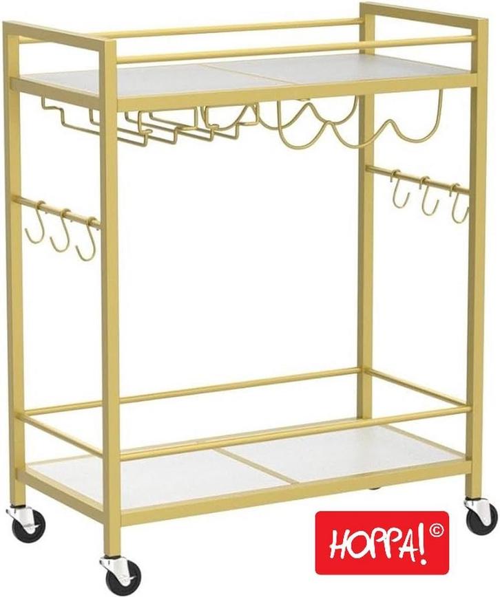 Hoppa! BC01BB031 Serveerwagen | 60x33x83 cm van 59 voor 29, Huis en Inrichting, Kasten | Stellingkasten, Nieuw, Ophalen of Verzenden