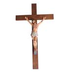 Crucifix - Hout, Keramiek - 1950-1970 - 80,6 cm, Antiek en Kunst