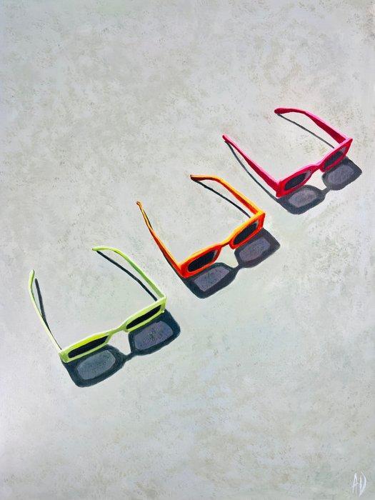 Anne Dias (XX) - (100% Hand-painted) Shadows in Neon, Antiek en Kunst, Kunst | Schilderijen | Modern