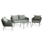 Berry Lounge Tuinset Aluminium met Zitkussens, Tuin en Terras, Tuinsets en Loungesets, Verzenden, Nieuw, Hout