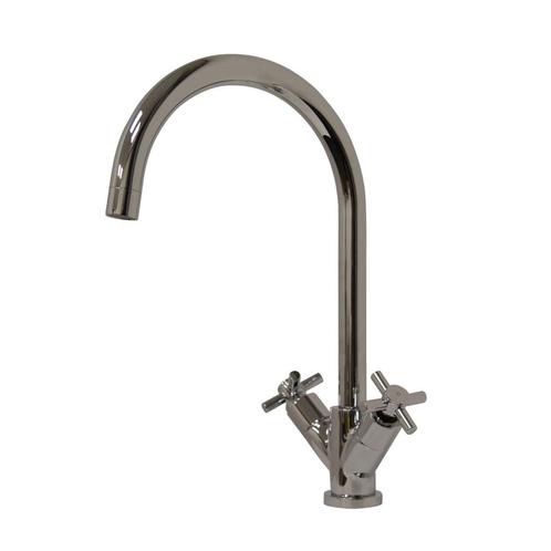 BWS Keukenmengkraan 2 Knops Cross Chroom, Doe-het-zelf en Verbouw, Sanitair, Kraan, Nieuw, Chroom, Ophalen of Verzenden
