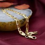 Gouden marine schakel armband | 21,5 cm (heren armband, 585), Ophalen of Verzenden, Gebruikt, Overige kleuren, Goud