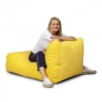 Luxe outdoor relax poef - geel - wasbare polyester hoes, Gebruikt, Ophalen of Verzenden