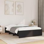 vidaXL Bedframe bewerkt hout zwart 135x190 cm, Verzenden, Zwart, 190 cm of minder, Overige maten