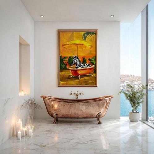 E. García - LA CEBRA Y LA SOMBRILLA - XL (NO RESERVE), Antiek en Kunst, Kunst | Schilderijen | Modern