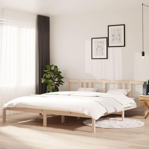 vidaXL Bedframe massief hout 180x200 cm Super King Size, Huis en Inrichting, Slaapkamer | Bedden, 80 cm, 200 cm, Bruin, Eenpersoons