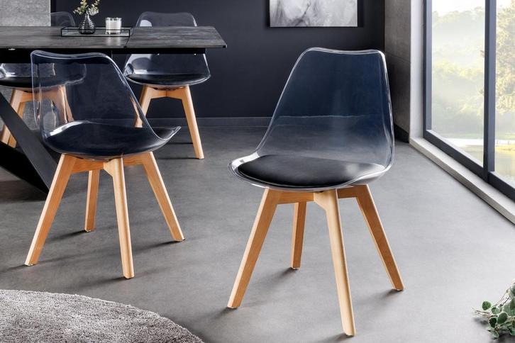 Design Stoel SCANDINAVIA MEISTERSTÜCK transparant zwart, Huis en Inrichting, Stoelen, Ophalen of Verzenden