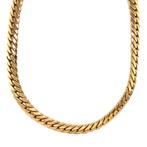 Gouden gourmet choker 46 cm 18 karaat, Verzenden, Zo goed als nieuw, Goud, Goud
