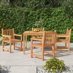 vidaXL 5-delige Tuinset massief teakhout, Tuin en Terras, Tuinsets en Loungesets, Verzenden, Nieuw, Teakhout, Tuinset