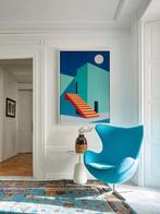 Nelson F. León - Arquitectura en Turquesa XL- (NO Reserve), Antiek en Kunst