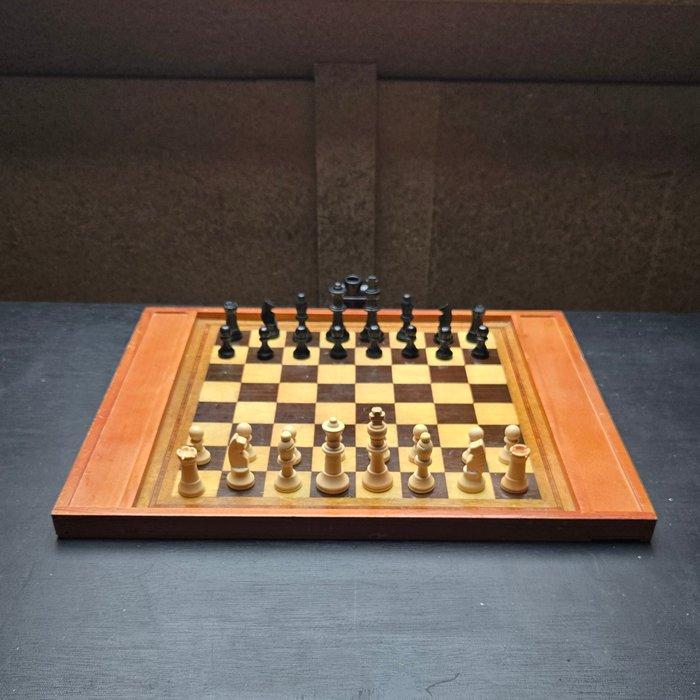 Schaakspel - Vintage schaak/dambord - Hout, Antiek en Kunst, Curiosa en Brocante