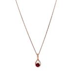 Roségouden vintage collier met granaat en diamant hanger 18, Ophalen of Verzenden, Nieuw
