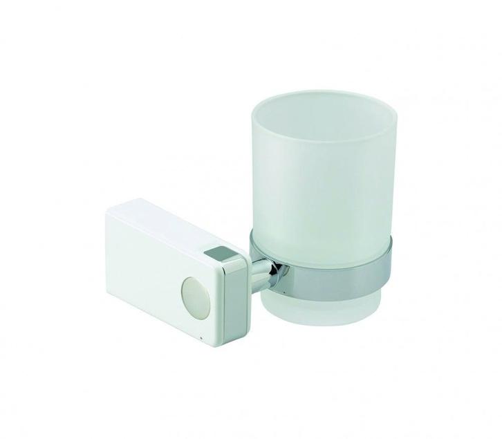 Wand Bekerhouder met Glazen Beker ND-Design, Caravans en Kamperen, Camper-accessoires, Ophalen of Verzenden