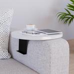 Dienblad armleuning Kuleskyd rond Ø34 cm wit [en.casa], Verzenden, Nieuw