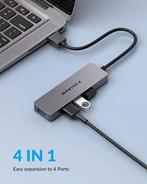 Aluminium 4-poorts ultradunne SuperSpeed 5Gbps USB, Verzenden, Nieuw