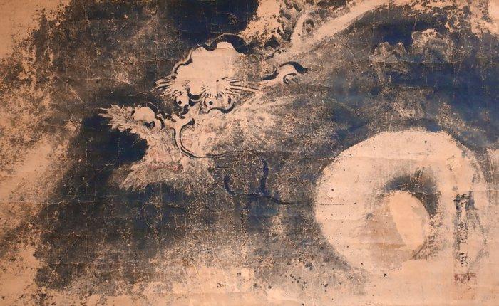 Draak - Cloud Dragon - hangende scroll - onbekend. - Met de, Antiek en Kunst, Antiek | Overige Antiek