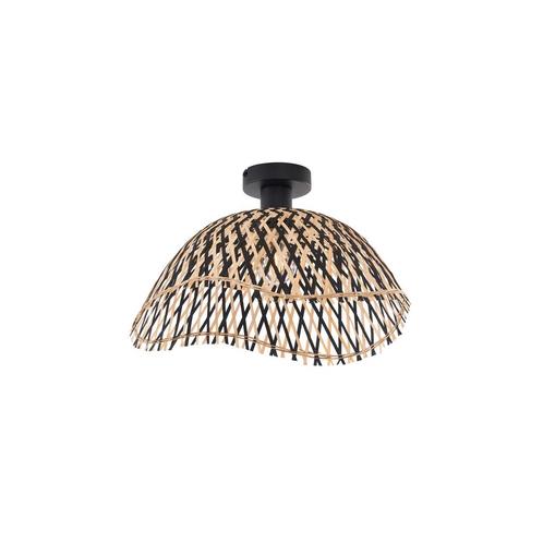 Art Deco plafondlamp zwart bamboe 40cm - Alka, Huis en Inrichting, Lampen | Plafondlampen, Nieuw, Metaal