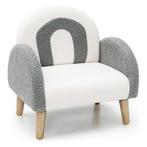 Trendmix Kinder Fauteuil Teddy Stof Grijs Regenboog -, Ophalen of Verzenden, Nieuw