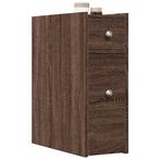 vidaXL Badkamerkast smal met wielen bewerkt hout bruin, Huis en Inrichting, Kasten | Overige, Verzenden, Nieuw