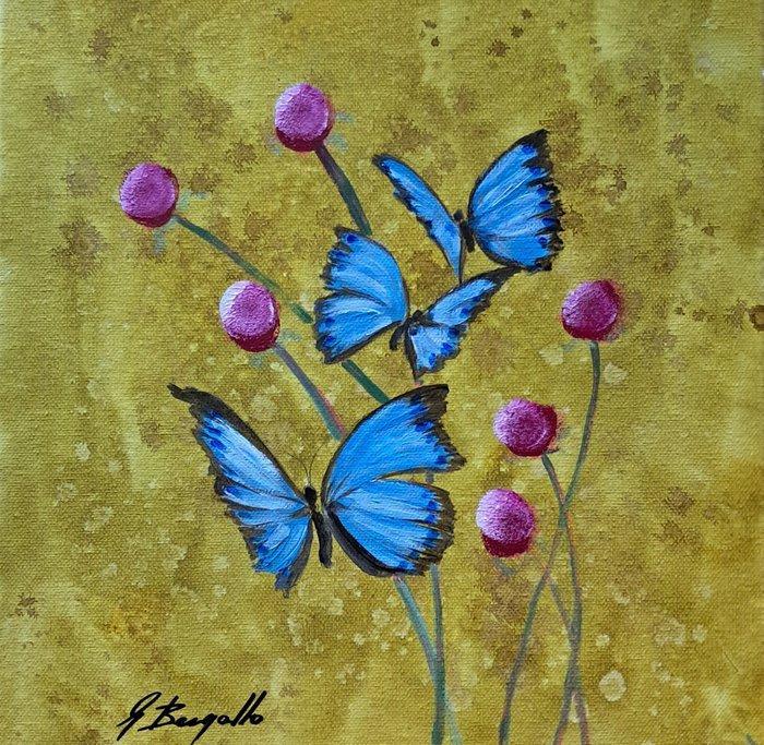 Giorgio Bergallo - FARFALLE, Antiek en Kunst, Kunst | Schilderijen | Modern