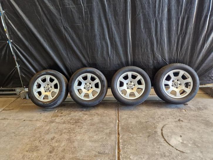 BMW E60/E61 velgen met zomerbanden, Auto-onderdelen, Banden en Velgen, 16 inch, Zomerbanden, 225 mm, Personenwagen, Gebruikt, Banden en Velgen