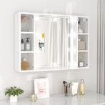 vidaXL Spiegelkast met LED-verlichting 76x15x55 cm hoogglans, Huis en Inrichting, Kasten | Overige, Verzenden, Nieuw