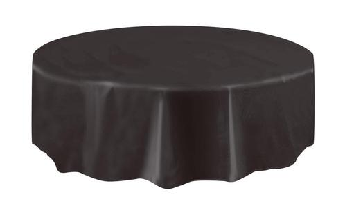 Zwart Tafelkleed Rond Compact 2,13m, Hobby en Vrije tijd, Feestartikelen, Nieuw, Verzenden