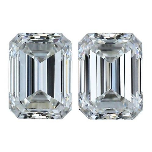2 pcs Diamanten - 1.82 ct - Smaragd - H, I - VVS1, VVS2, Sieraden, Tassen en Uiterlijk, Edelstenen