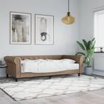 vidaXL Slaapbank met matras 90x200 cm kunstleer, Huis en Inrichting, Overige materialen, 90 cm, Eenpersoons, Bruin