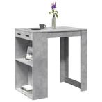 vidaXL Bartafel 102x70x103,5 cm bewerkt hout betongrijs, Huis en Inrichting, Verzenden, Nieuw