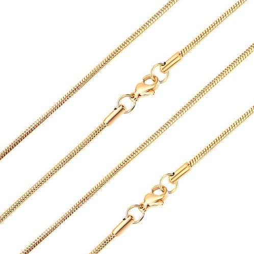 Fako Bijoux® - Ketting - Slang Schakel - Snake Chain - RVS -, Sieraden, Tassen en Uiterlijk, Kettingen, Verzenden