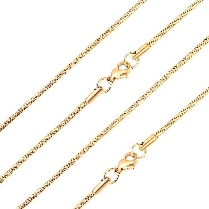 Fako Bijoux - Ketting - Slang Schakel - Snake Chain - RVS -, Sieraden, Tassen en Uiterlijk, Kettingen, Verzenden