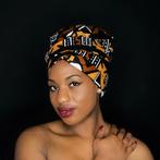 Easy headwrap / hoofddoek - Satijnen binnenkant - Mud Zwart, Ophalen of Verzenden, Nieuw