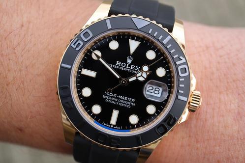 Rolex Yacht-Master 42MM 03/2023 Full set, Top staat, Sieraden, Tassen en Uiterlijk, Horloges | Heren, Kunststof, Gebruikt, Goud