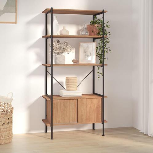 vidaXL Opbergrek 5-laags met kast 80x40x163 cm staal en, Huis en Inrichting, Kasten | Boekenkasten, 25 tot 50 cm, Nieuw, Overige houtsoorten