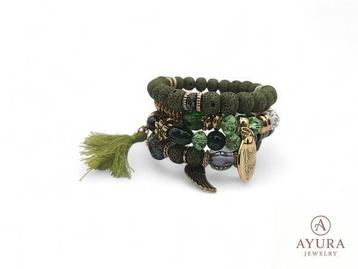 Bohemian armbanden - set 4 stuks - Groen beschikbaar voor biedingen