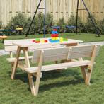 vidaXL Picknicktafel voor 4 kinderen met parasolgat massief, Tuin en Terras, Tuintafels, Verzenden, Nieuw, Hout