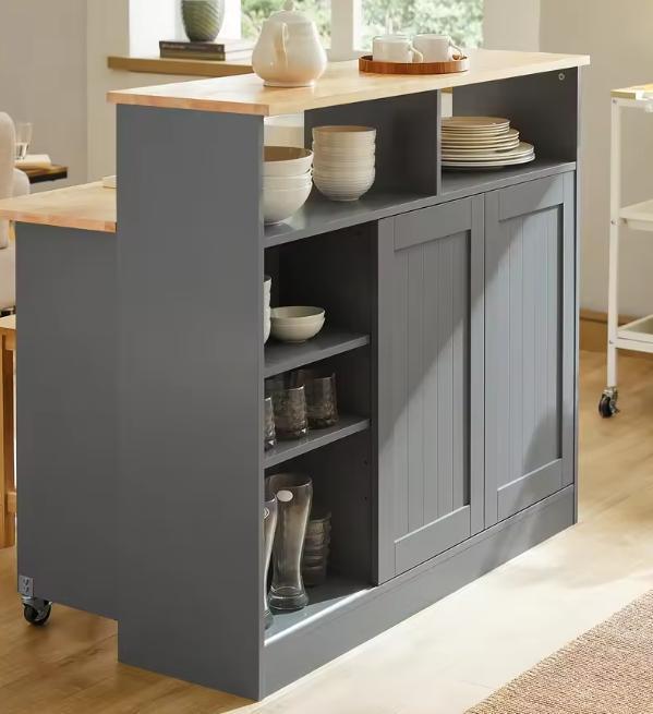 Keukeneiland met Schuifdeuren & Uitschuifblad – 110 cm, Huis en Inrichting, Keuken | Keukenelementen, Nieuw, Verzenden