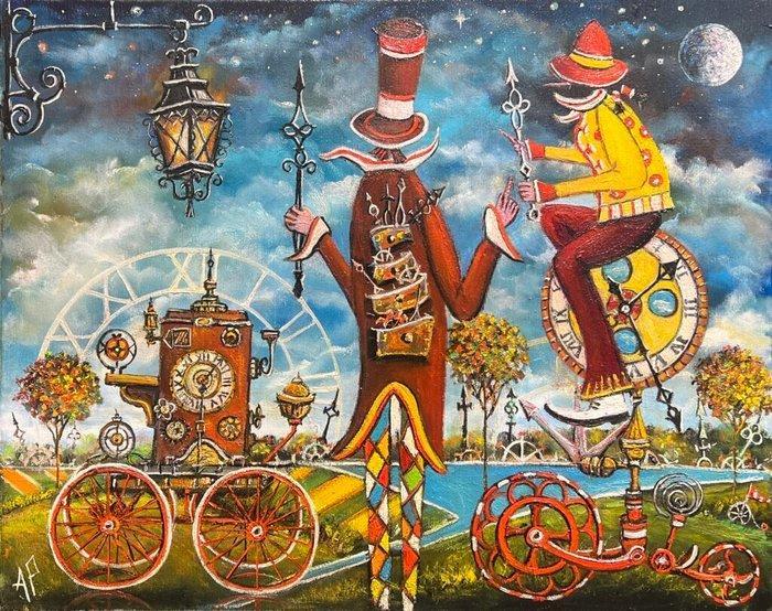 Artur Pachta - Time goes its own way, Antiek en Kunst, Kunst | Schilderijen | Modern