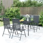 vidaXL 5-delige Tuinset staal antracietkleurig, 4 zitplaatsen, Verzenden, Nieuw, Rvs