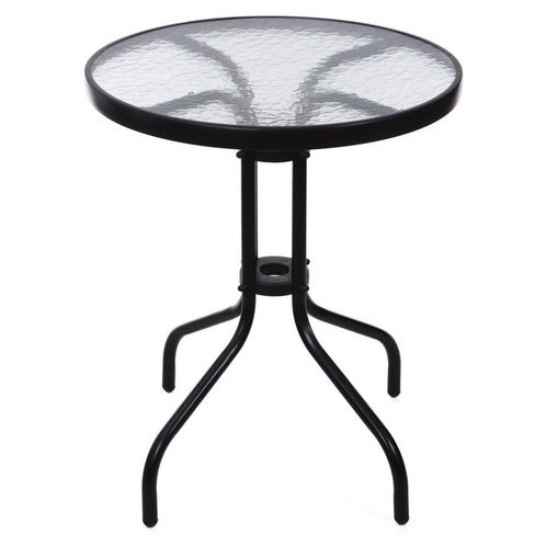 Zwarte Glazen Tuintafel 60cm - Tweedekansje - Strak Design!, Tuin en Terras, Tuintafels, Rond, Nieuw, Overige materialen, Ophalen of Verzenden
