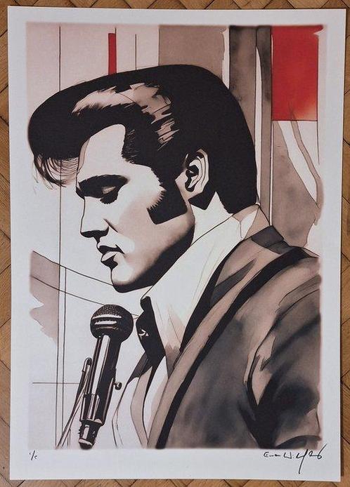 Elvis Presley - by Emma Wildfang - Watercolor Edition -, Cd's en Dvd's, Vinyl Singles
