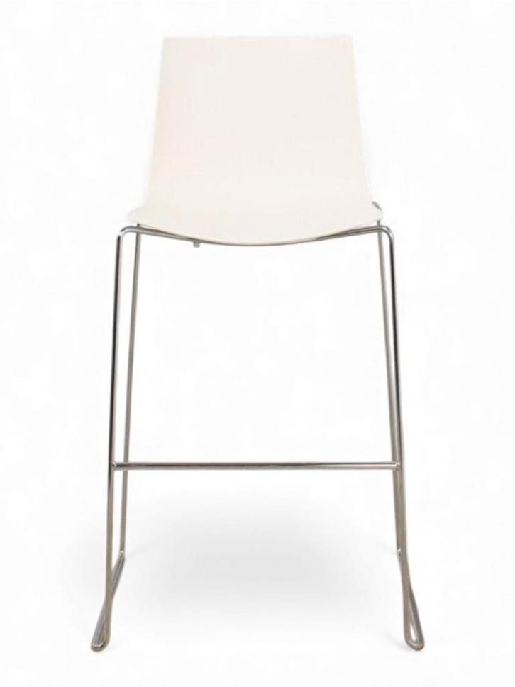 Arper Catifa 46 design barkruk, slede model, wit-chrome,..., Huis en Inrichting, Stoelen, Wit, Gebruikt, Ophalen of Verzenden