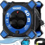 Masko® Kabelhaspel 40m - Verlengkabel - IP44 - Blauw, Doe-het-zelf en Verbouw, Elektra en Kabels, Verzenden, Zo goed als nieuw