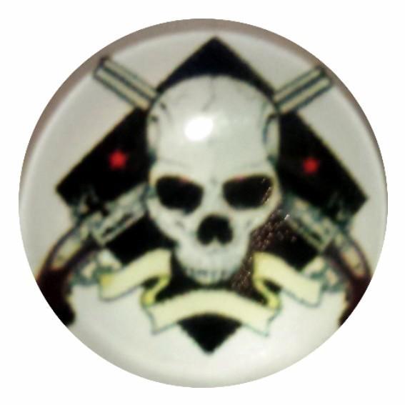 Fako Bijoux - Click Button - Glas - Schedel Gun, Sieraden, Tassen en Uiterlijk, Armbanden, Verzenden