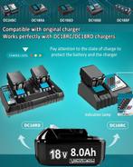 Accu geschikt voor Makita - 2 x 18V Accu - 8Ah - BL1860B - B, Doe-het-zelf en Verbouw, Gereedschap | Machine-onderdelen en Toebehoren