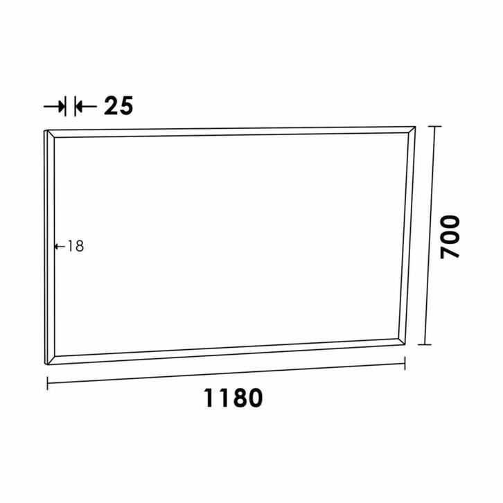 Spiegel Topa Silhouette 120x70x2.5 cm Aluminium Zwart, Huis en Inrichting, Woonaccessoires | Spiegels, Ophalen of Verzenden