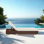 2 wicker ligbedden met aluminium frame en tafel, inclusief b, Tuin en Terras, Tuinsets en Loungesets, Verzenden, Nieuw